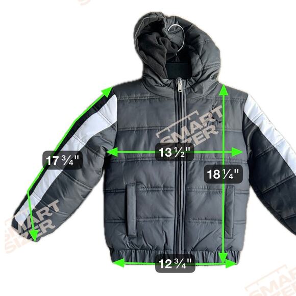 AIR JORDAN Jumpman Toddler Quilt Puffy Hoodie Zipper Jacket Gray Sz Youth Medium - Picture 4 of 8